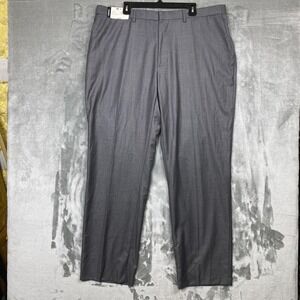 Murano Mens Light Gray Heather Dress Pants 42x34 Flat Front S15PM040 NEW